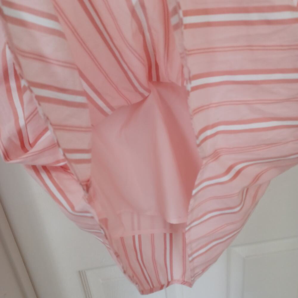 Draper James Ruffle Placket Dress Coral Pink Stripe M NWT - Picture 11 of 15